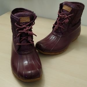 SPERRY'S Top Sider Waterproof Women's Duck Boots Maroon Size 8